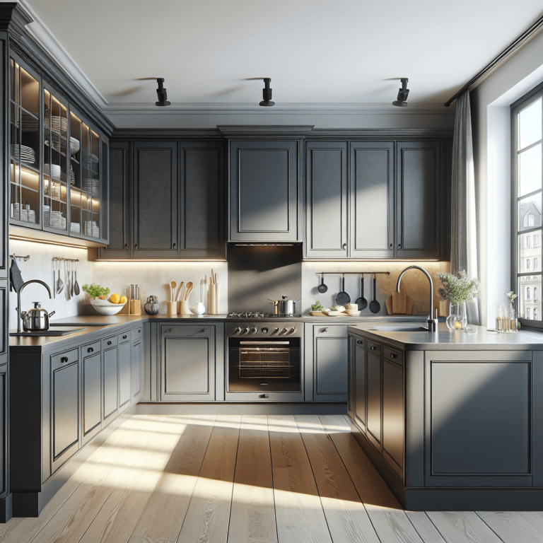 anthrazitfarbene Amerikanische Küche-Dresden