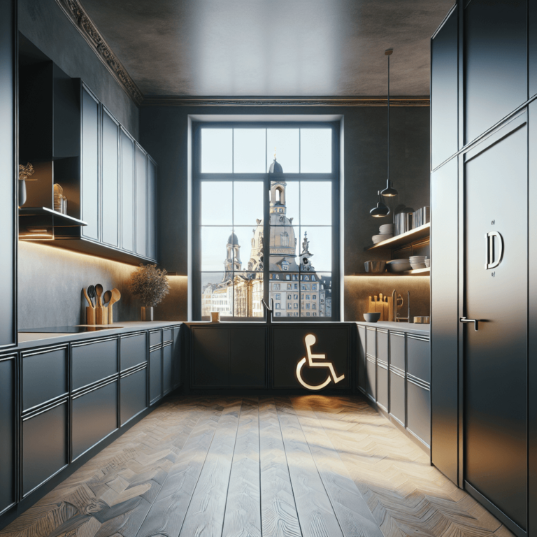 anthrazitfarbene Barrierefreie Küche-Dresden
