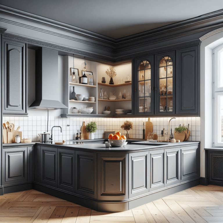 anthrazitfarbene Eck-Küche-Dresden