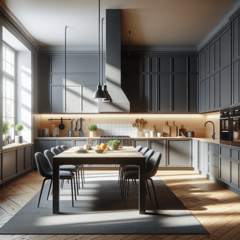 anthrazitfarbene Freistehende Küche-Dresden