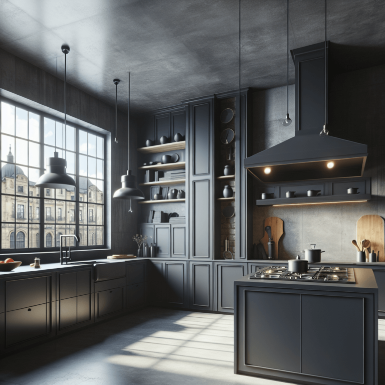 anthrazitfarbene Industrial Style Küche-Dresden