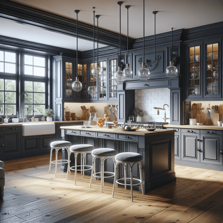 anthrazitfarbene Landhausküche-Dresden