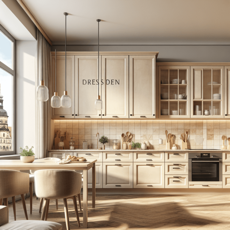 beige Küche im skandinavischen Stil-Dresden