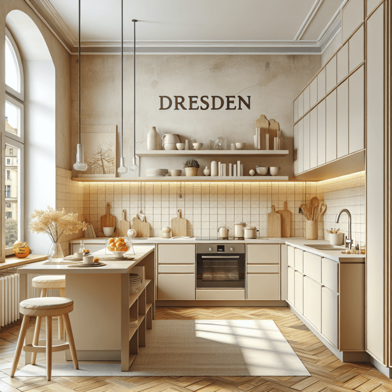 beige Küche in L-Form-Dresden