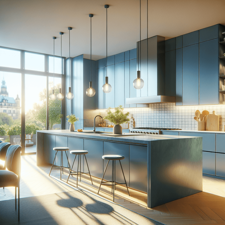 blaue Anrichte Küche-Dresden