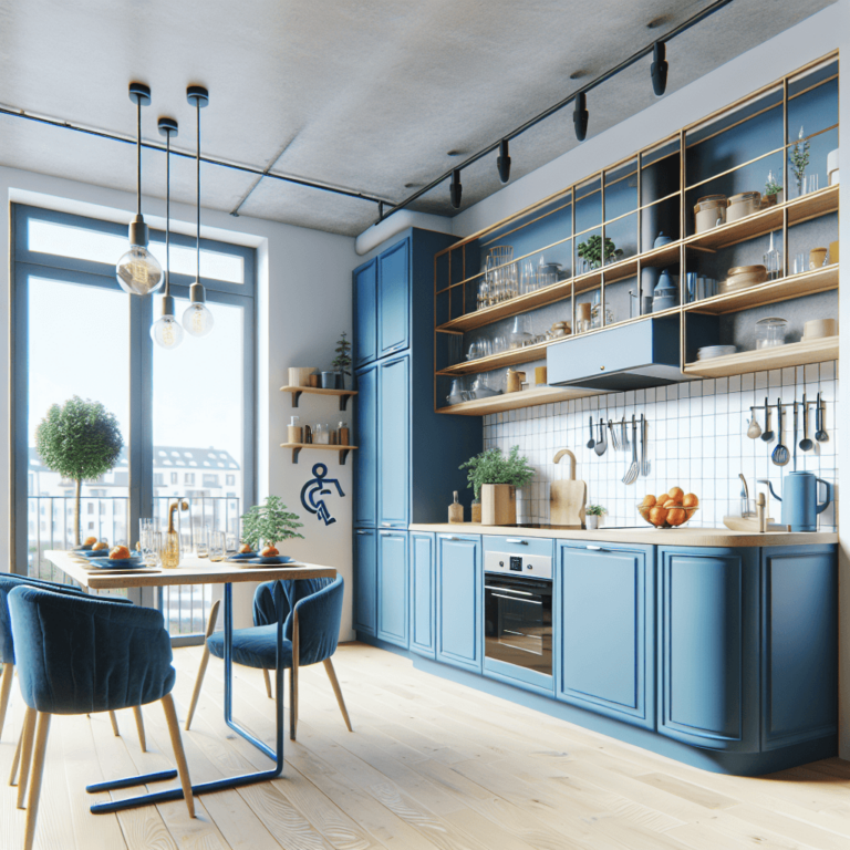 blaue Barrierefreie Küche-Dresden