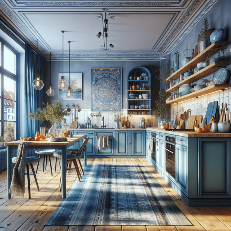 blaue Boho Style Küche-Dresden
