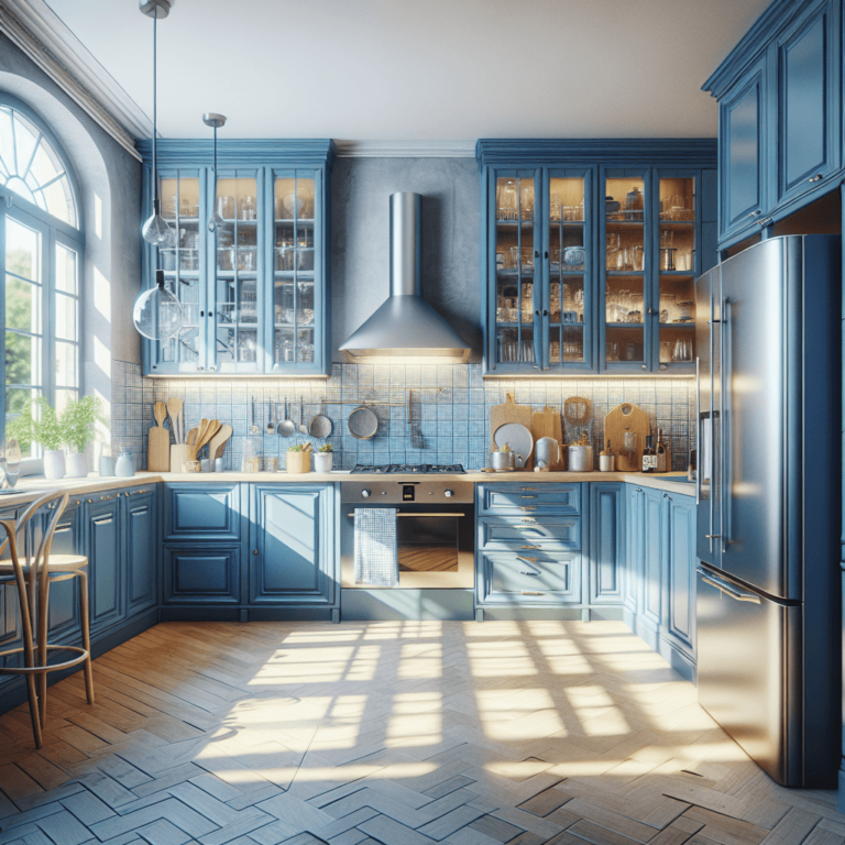 blaue Design Küche-Dresden