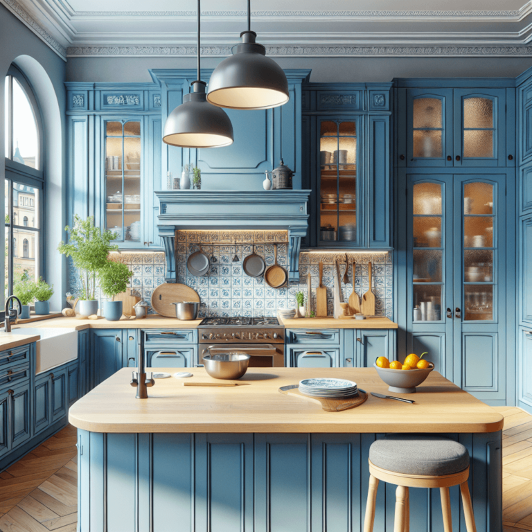 blaue Landhausküche-Dresden