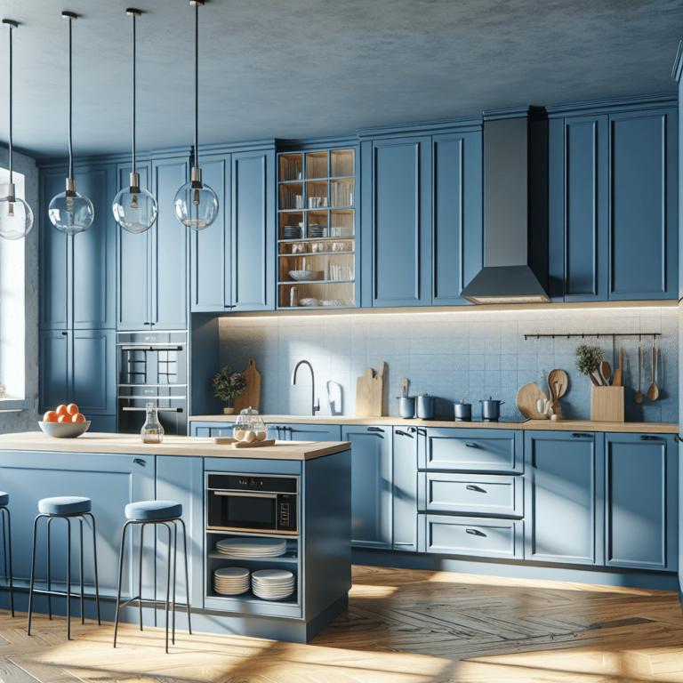 blaue Modulare Küche-Dresden
