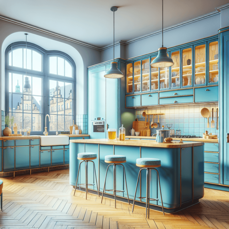 blaue Retro Küche-Dresden