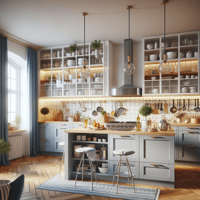 blaugraue Barrierefreie Küche-Dresden