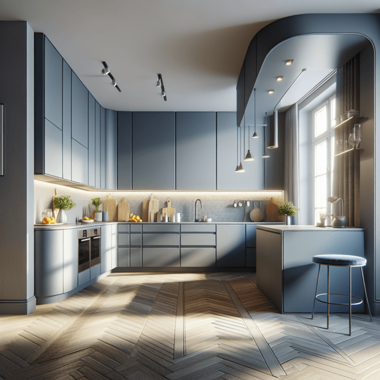 blaugraue Eck-Küche-Dresden