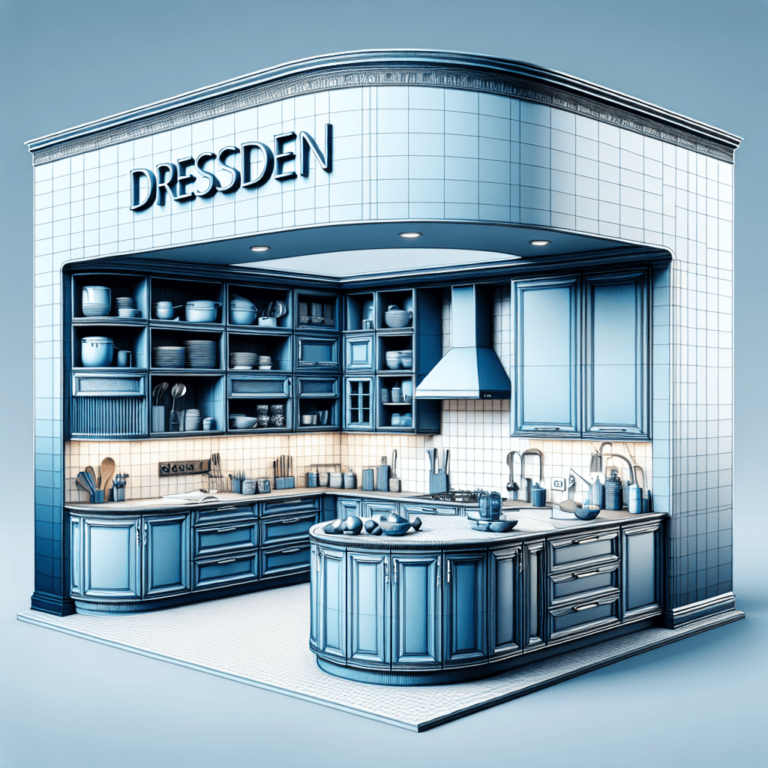 blaugraue Küche in U-Form-Dresden