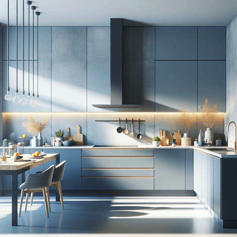 blaugraue Minimalismus Küche-Dresden