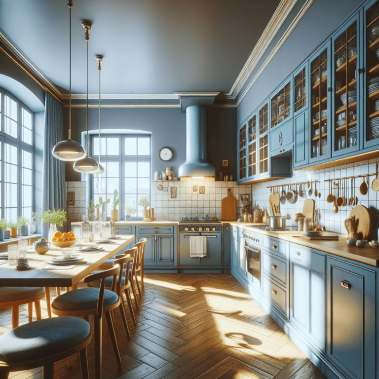 blaugraue Retro Küche-Dresden