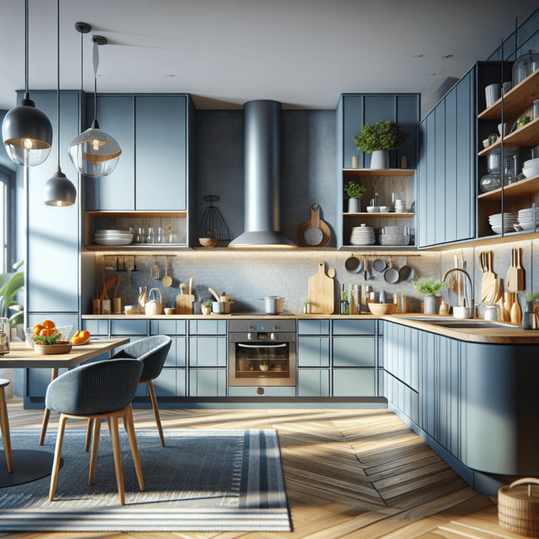 blaugraue Wohnküche-Dresden