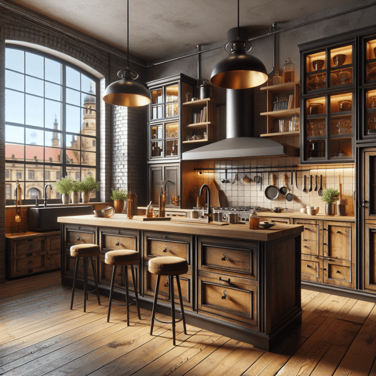 braune Industrial Style Küche-Dresden