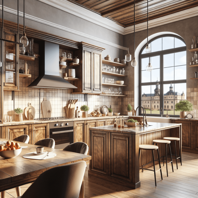 braune Küche im Bauernhausstil-Dresden