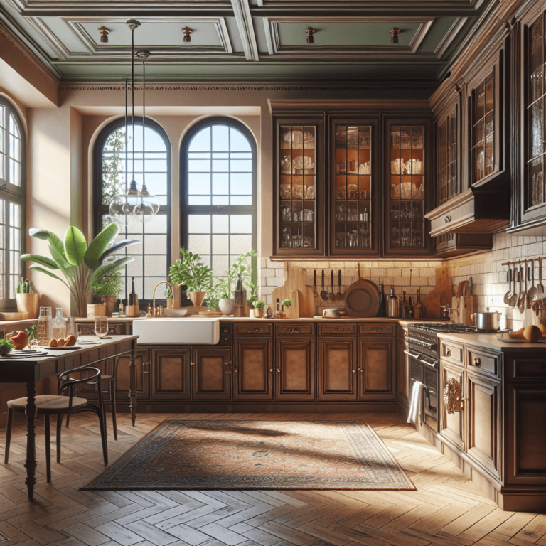 braune Küche im Vintage Chic Stil-Dresden