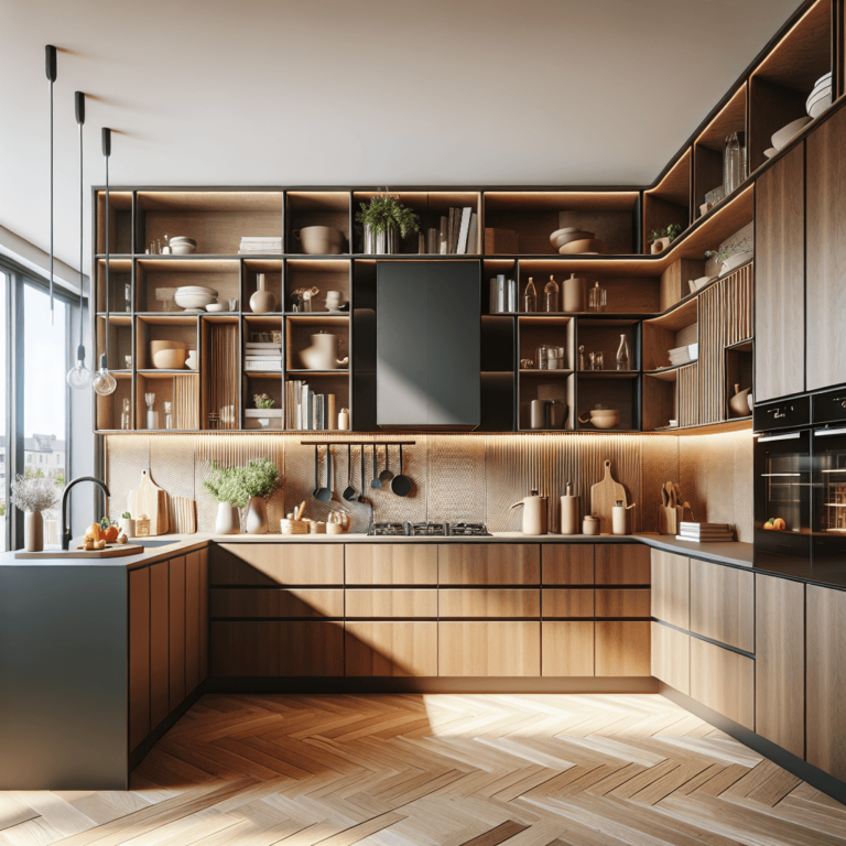 braune Küche in L-Form-Dresden