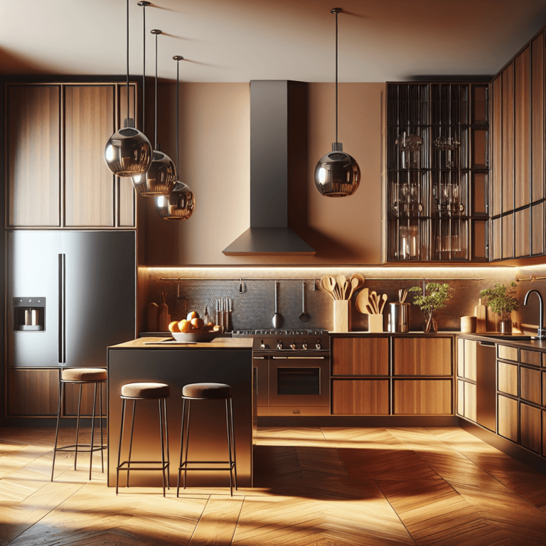 braune Küche mit Stahlakzenten-Dresden