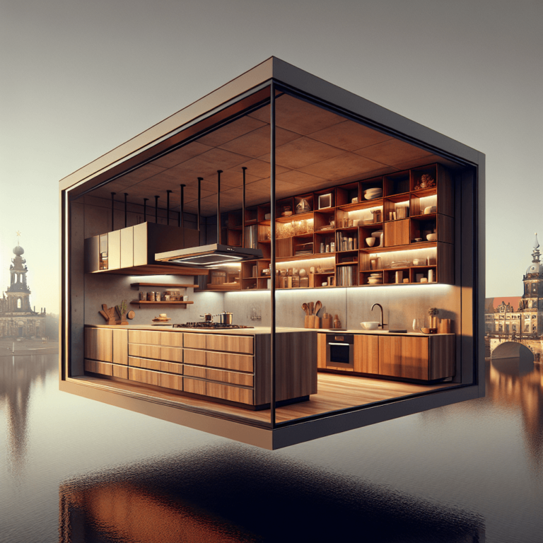 braune Schwebende Küche-Dresden