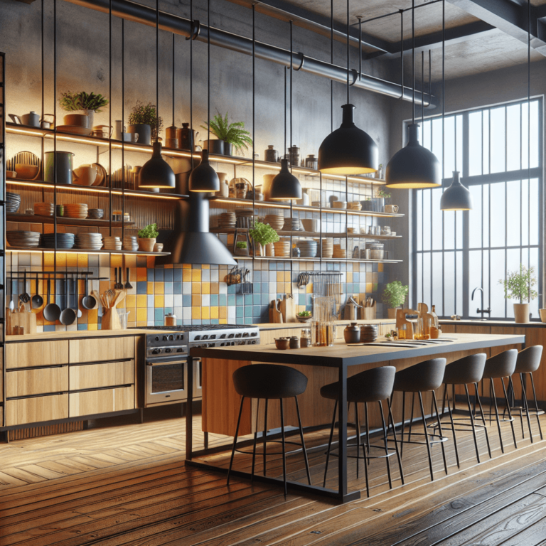 bunte Industrielle Küche-Dresden