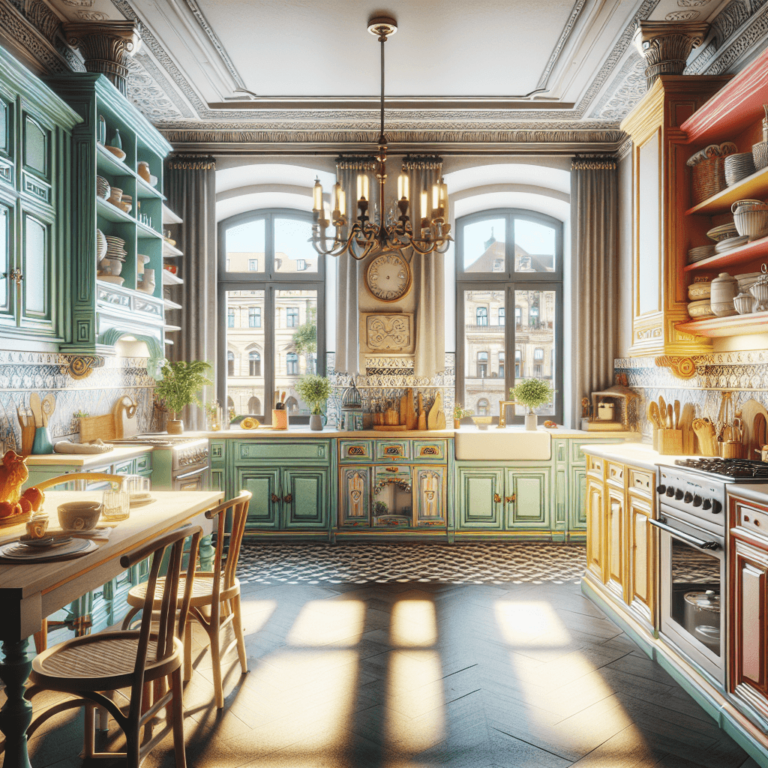 bunte Küche im Vintage Chic Stil-Dresden