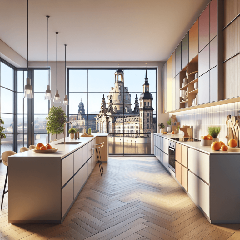 bunte einzeilige Küche-Dresden