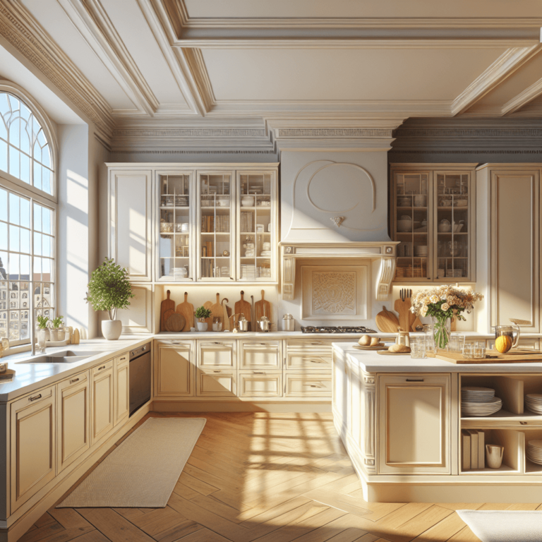 cremefarbene Einbauküche-Dresden