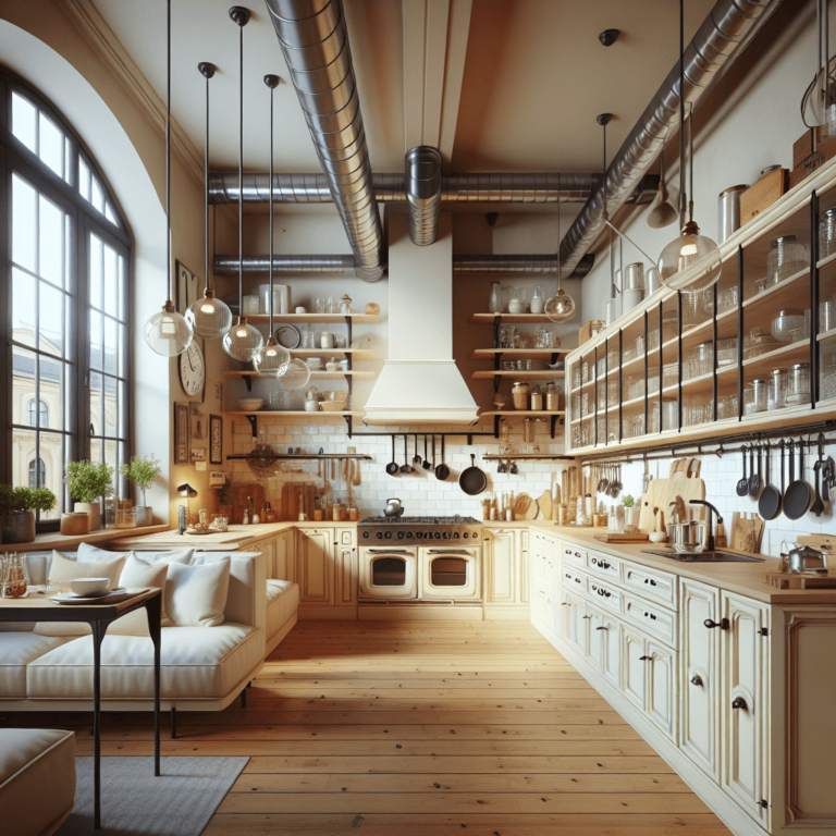 cremefarbene Industrielle Küche-Dresden