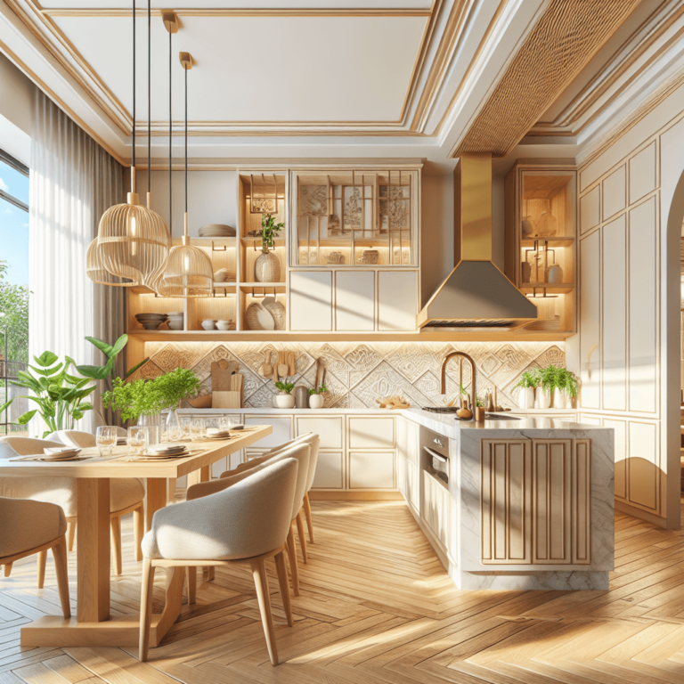 cremefarbene Küche im asiatischen Stil-Dresden