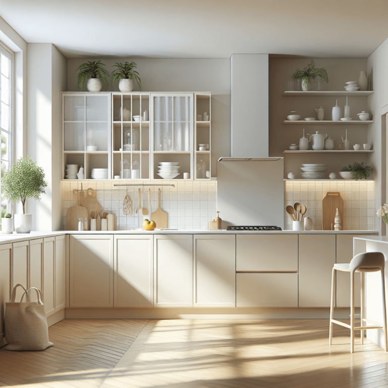 cremefarbene Minimalismus Küche-Dresden