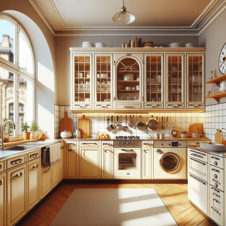 cremefarbene Retro Küche-Dresden