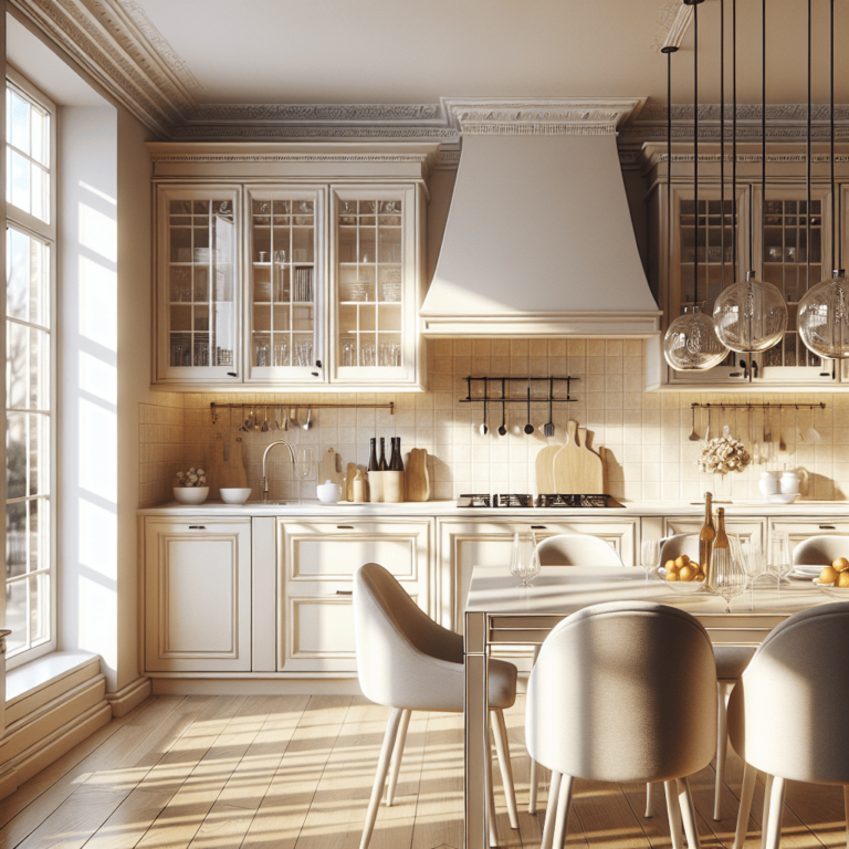 cremefarbene Wohnküche-Dresden