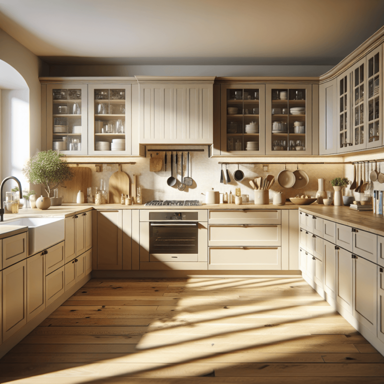 cremefarbene einzeilige Küche-Dresden