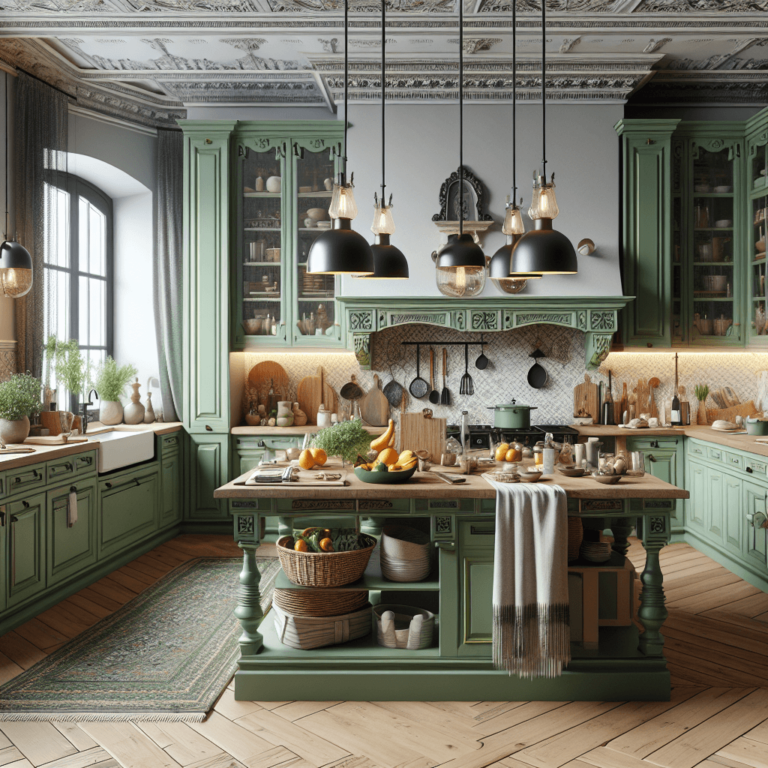 grüne Boho Style Küche-Dresden