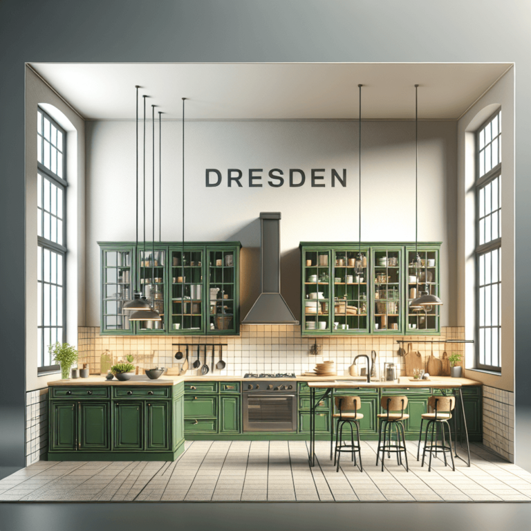 grüne Industrial Style Küche-Dresden