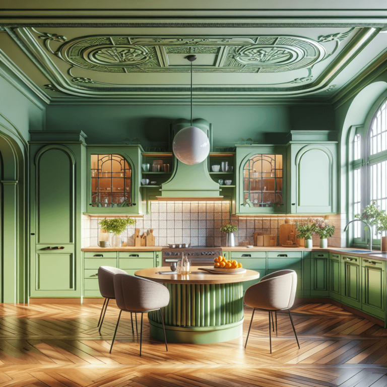 grüne Küche im Art-Deco-Stil-Dresden