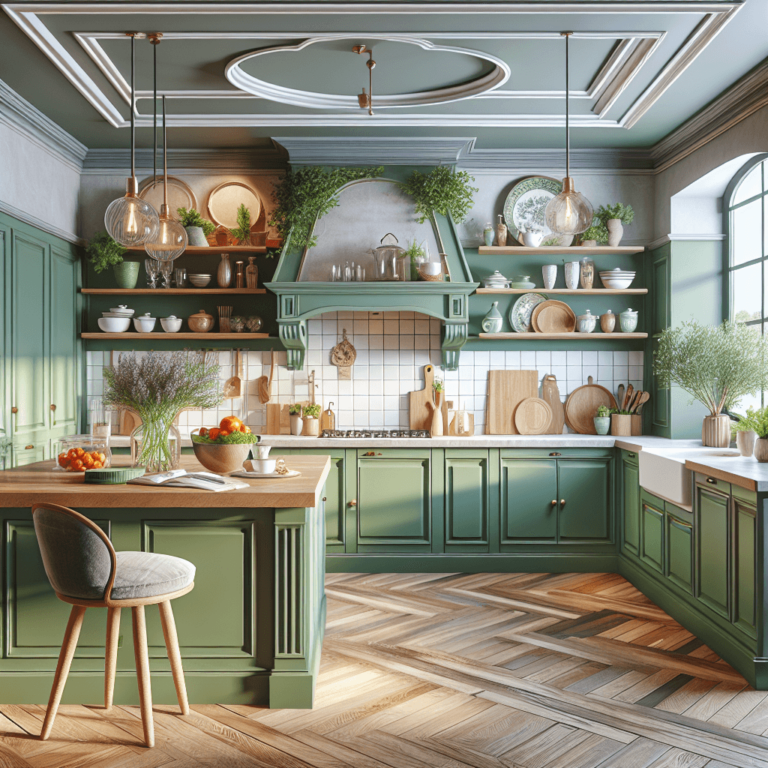 grüne Küche im Shabby Chic Stil-Dresden