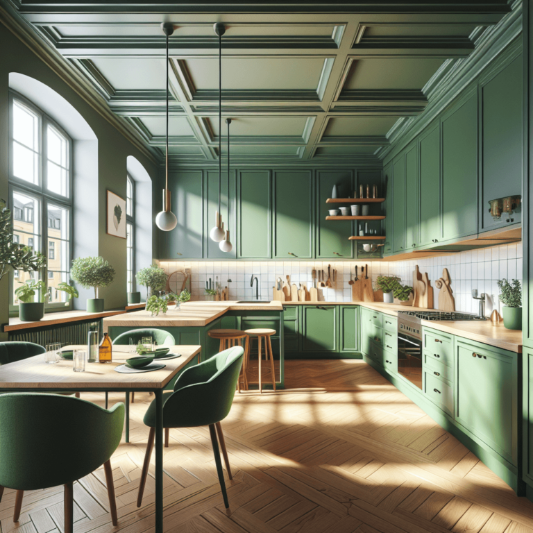 grüne Küche im skandinavischen Stil-Dresden