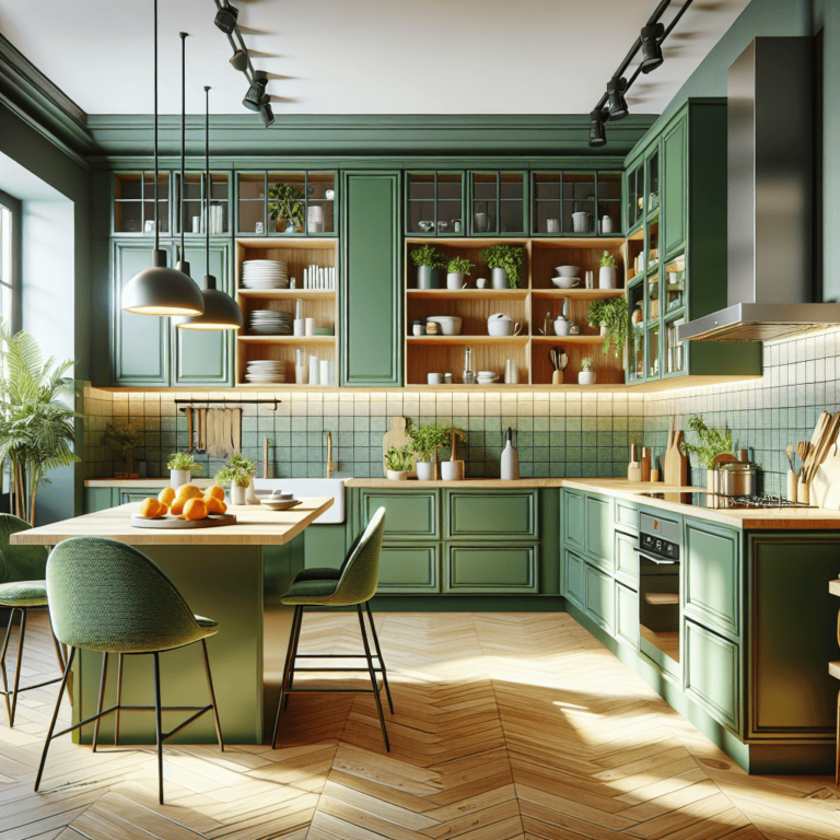 grüne Küche in L-Form-Dresden