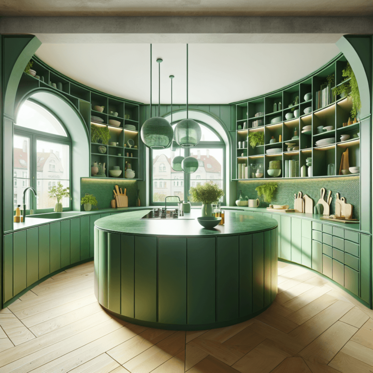grüne Küche in U-Form-Dresden