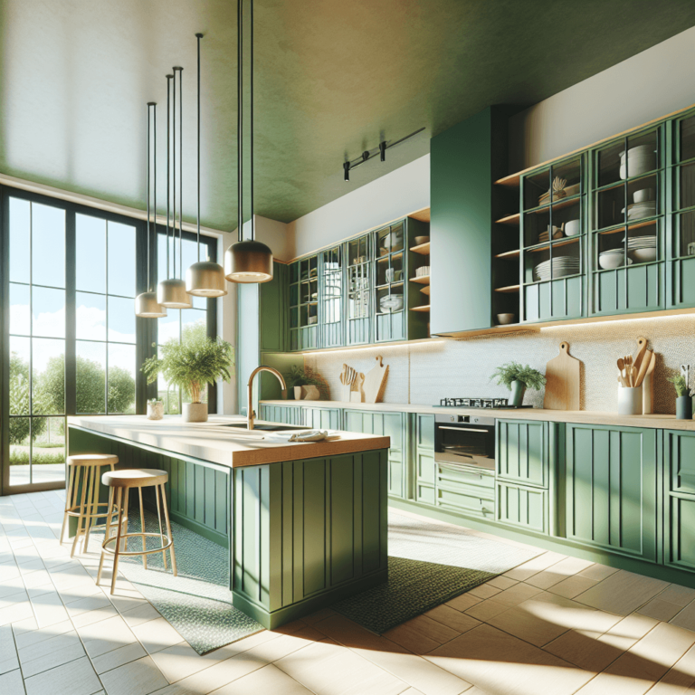 grüne mehrzeilige Küche-Dresden