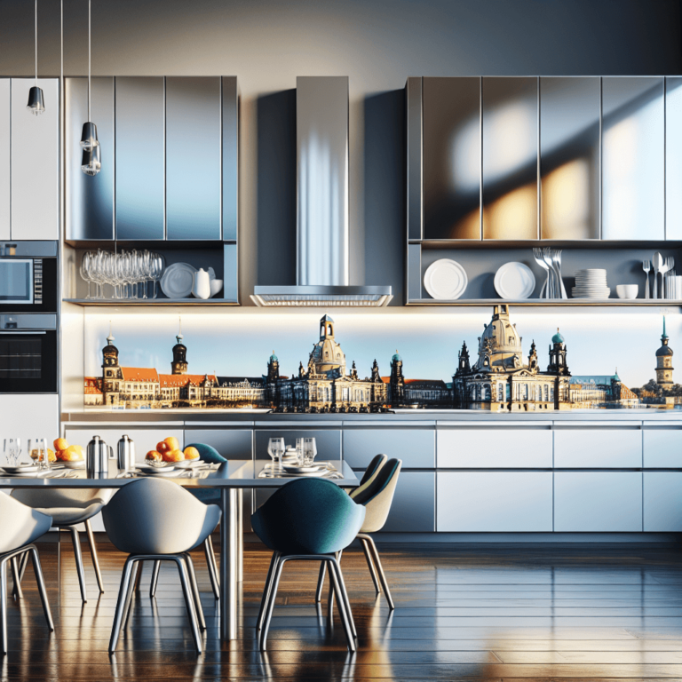 hochglanz Küche mit Stahlakzenten-Dresden
