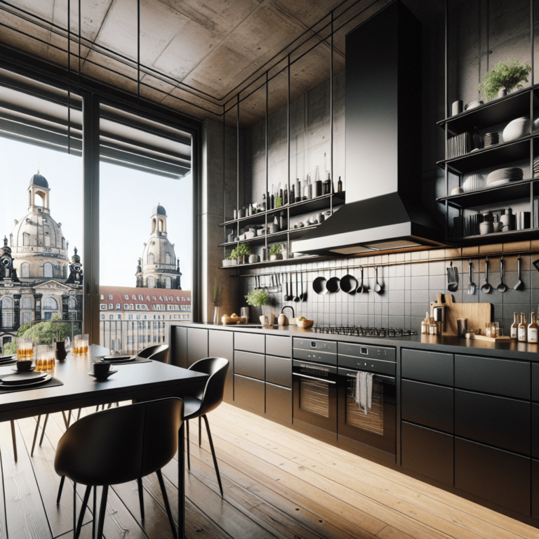 schwarze Industrial Style Küche-Dresden