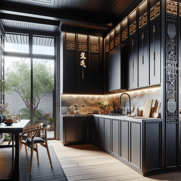 schwarze Küche im asiatischen Stil-Dresden