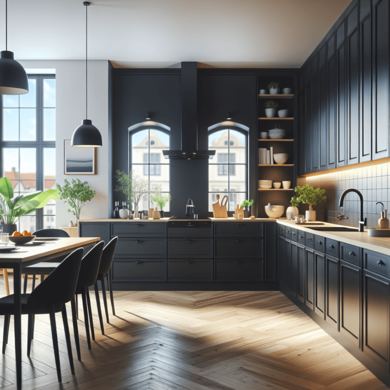 schwarze Küche im skandinavischen Stil-Dresden
