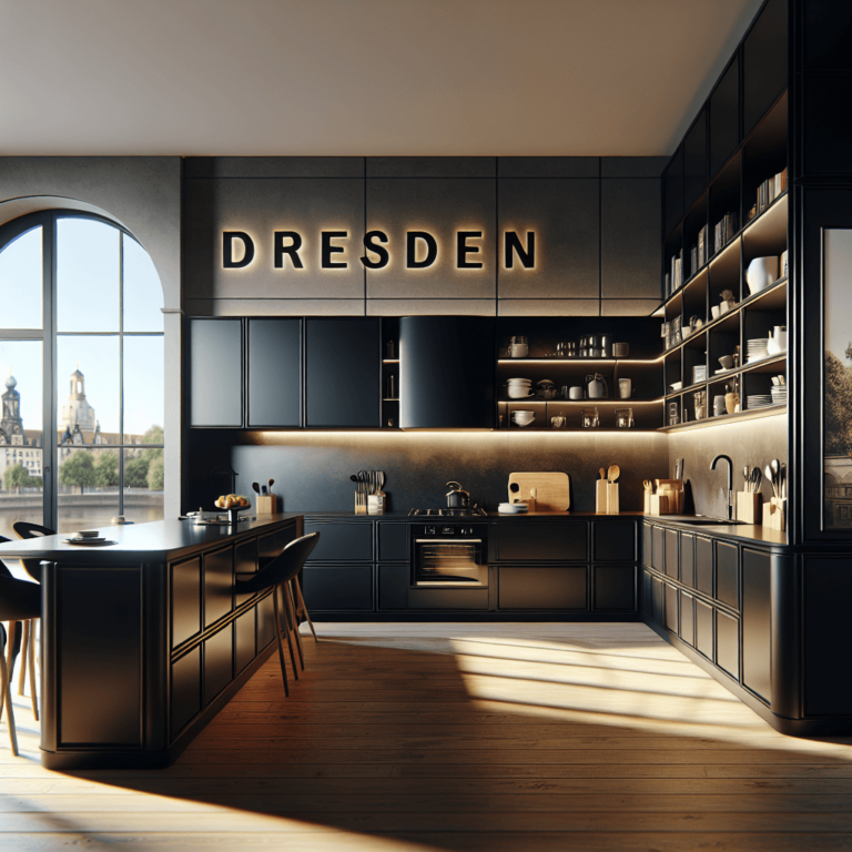 schwarze Küche in U-Form-Dresden